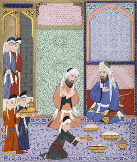 Lutfi Abdullah   Scene of Feasting from Sultan Murad IIIs  Siyer I Nebi  or  Life of the Prophet