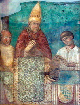 Giotto bonifacio VIII proclama il giubileo del 1300 frammento 02 pp
