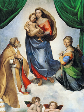 RAFAEL   Madonna Sixtina Gemäldegalerie Alter Meister Dresden 1513 14