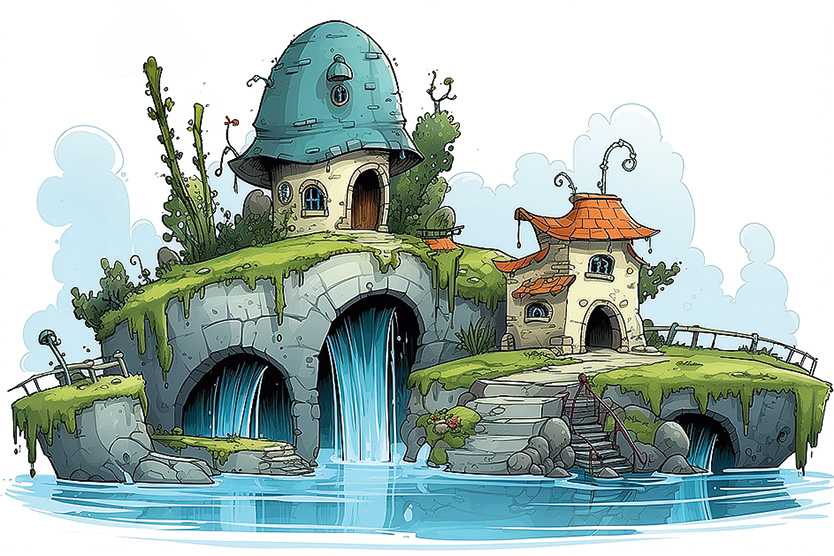 yonxy Fosters Home for Imaginary Friends water spring on white da